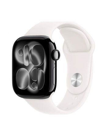 Apple Watch Series 11, 46 mm, Jet Black Aluminum Light Blush Sport Band M/L