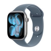 Apple Watch Series 11, 46 mm, Space Gray Aluminum Anchor blue Sport Band M/L
