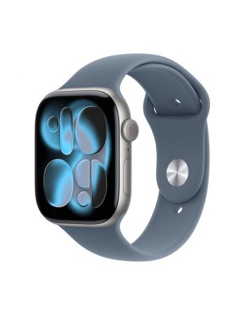 Apple Watch Series 11, 42 mm, Space Gray Aluminum Anchor blue Sport Band M/L