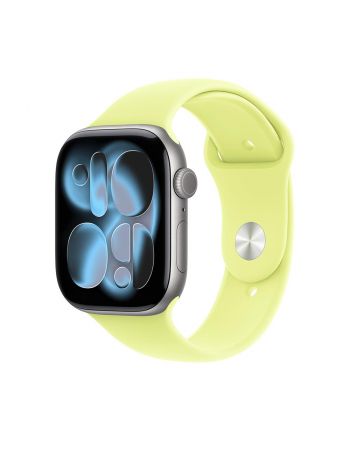 Apple Watch Series 11, 42 mm, Space Gray Aluminum Neon Yellow Sport Band M/L