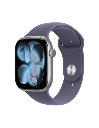 Apple Watch Series 11, 46 mm, Space Gray Aluminum Purple Fog Sport Band S/M