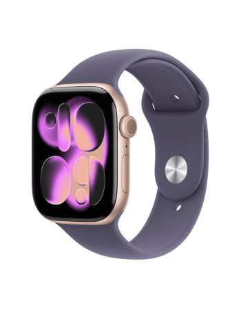 Apple Watch Series 11, 42 mm, Rose Gold Aluminum Purple Fog Sport Band S/M