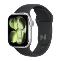 Apple Watch Series 11, 42 mm, Silver Aluminum Black Sport Band S/M