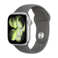 Apple Watch Series 11, 42 mm, Silver Aluminum Stone Gray Sport Band S/M