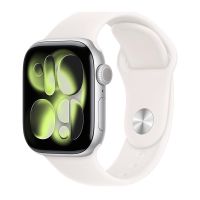 Apple Watch Series 11, 46 mm, Silver Aluminum Light Blush Sport Band S/M