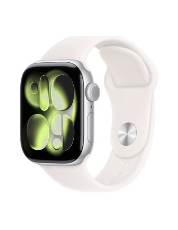 Apple Watch Series 11, 46 mm, Silver Aluminum Light Blush Sport Band S/M