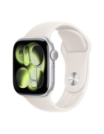 Apple Watch Series 11, 42 mm, Silver Aluminum Starlight Sport Band S/M