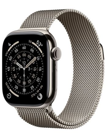 Apple Watch Series 11, 46 mm, Nalural Titanium GPS+Cellular, Natural Milanese Loop S/M