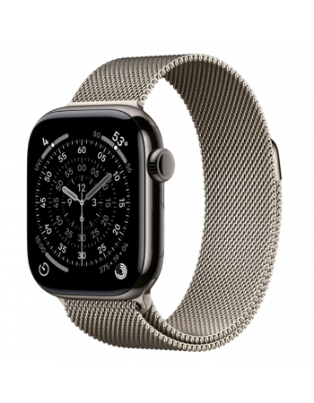 Apple Watch Series 11, 46 mm, Slate Titanium GPS+Cellular, Natural Milanese Loop S/M