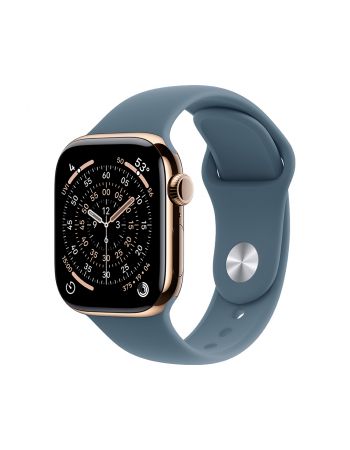 Apple Watch Series 11, 42 mm, Gold Titanium GPS+Cellular, Anchor blue Sport Band S/M