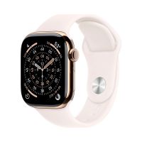 Apple Watch Series 11, 42 mm, Gold Titanium GPS+Cellular, Light Blush Sport Band M/L