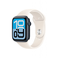 Apple Watch SE 3 44 mm, Midnight Aluminum Starlight Sport Band (M/L)