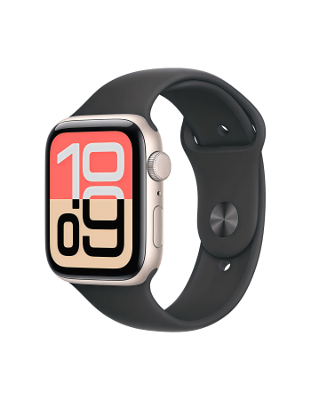 Apple Watch SE 3 40 mm, Starlight Aluminum Black Sport Band (M/L)