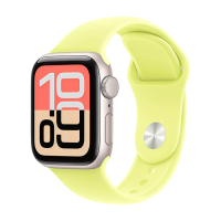 Apple Watch SE 3 40 mm, Starlight Aluminum Neon Yellow Sport Band (S/M)