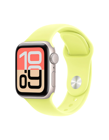 Apple Watch SE 3 40 mm, Starlight Aluminum Neon Yellow Sport Band (S/M)