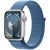 Apple Watch Series 9, 45 мм, корпус из алюминия серебристого цвета, нейлоновый ремешок цвета «ледяной синий»