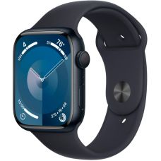 Apple Watch Series 9, 41 мм, корпус из алюминия цвета «тёмная ночь», спортивный ремешок цвета «тёмная ночь», размер M/L