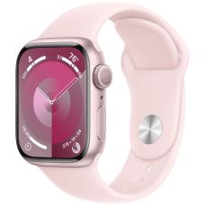 Apple Watch Series 9, 41 мм, корпус из алюминия розового цвета, спортивный ремешок нежно-розового цвета, размер M/L