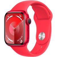 Apple Watch Series 9, 41 мм, корпус из алюминия цвета (PRODUCT)RED, спортивный ремешок цвета (PRODUCT)RED, размер S/M