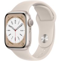 Apple Watch Series 8, 41 мм, корпус из алюминия цвета «сияющая звезда», спортивный ремешок цвета «сияющая звезда»