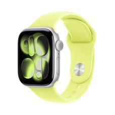 Apple Watch Series 11 42mm, Silver Aluminum Case with Sport Band Neon Yellow Apple Watch Series 11 42mm, Silver Aluminum Case with Sport Band Neon Yellow
