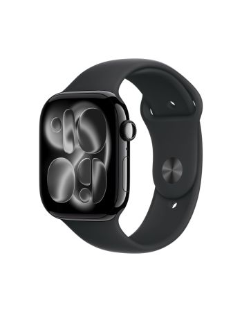 Apple Watch Series 11 42mm, Jet Black Aluminum Case with Sport Band Black