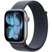 Apple Watch Series 11 46mm, Space Gray Aluminum Case with Sport Loop Anchor Blue