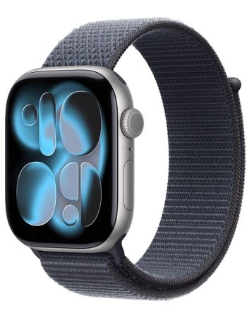 Apple Watch Series 11 42mm, Space Gray Aluminum Case with Sport Loop Anchor Blue