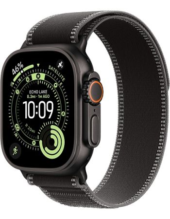 Apple Watch Ultra 3, Black Titanium Case with Black/Charcoal Trail Loop (S/M)