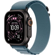 Apple Watch Ultra 3, Black Titanium Case with Light Blue Alpine Loop (L)