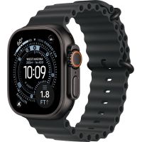Apple Watch Ultra 3, Black Titanium Case with Black Ocean Band