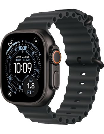 Apple Watch Ultra 3, Black Titanium Case with Black Ocean Band