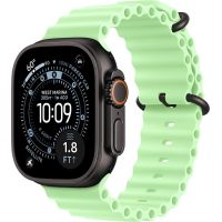 Apple Watch Ultra 3, Black Titanium Case with Neon Green Ocean Band