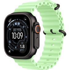 Apple Watch Ultra 3, Black Titanium Case with Neon Green Ocean Band