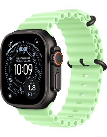 Apple Watch Ultra 3, Black Titanium Case with Neon Green Ocean Band