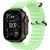Apple Watch Ultra 3, Black Titanium Case with Neon Green Ocean Band