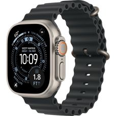 Apple Watch Ultra 3, Natural Titanium Case with Black Ocean Band