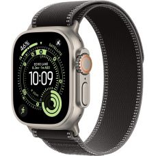 Apple Watch Ultra 3, Natural Titanium Case with Black/Charcoal Trail Loop (M/L)