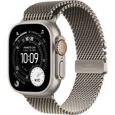 Apple Watch Ultra 3, Natural Titanium Case with Natural Titanium Milanese Loop (M)