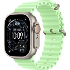 Apple Watch Ultra 3, Natural Titanium Case with Neon Green Ocean Band