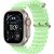 Apple Watch Ultra 3, Natural Titanium Case with Neon Green Ocean Band