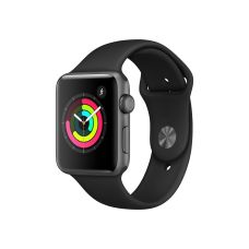 Apple Watch Series 3, 42 мм, корпус из алюминия цвета «серый космос», спортивный ремешок чёрного цвета