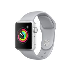 Apple Watch Series 3, 38 мм, корпус из серебристого алюминия, спортивный ремешок дымчатого цвета