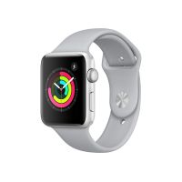 Apple Watch Series 3, 42 мм, корпус из серебристого алюминия, спортивный ремешок дымчатого цвета