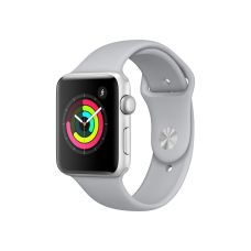 Apple Watch Series 3, 42 мм, корпус из серебристого алюминия, спортивный ремешок дымчатого цвета