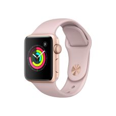 Apple Watch Series 3, 38 мм, корпус из золотистого алюминия, спортивный ремешок цвета «розовый песок»