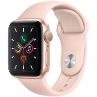Умные часы Apple Watch Series 5, 44 мм, корпус из алюминия цвета «розовое золото», спортивный ремешок цвета «розовый песок»