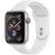 Apple Watch Series 4, 44 мм, корпус из серебристого алюминия, спортивный ремешок белого цвета